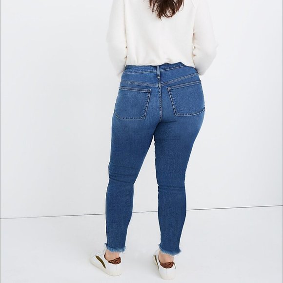 Madewell 10" High-Rise Skinny Jeans in Mackey Wash: Button-Front Edition Size 37 - Picture 4 of 8